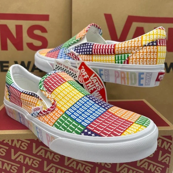 Vans Men's Shoes - Multicolor Classic Slip-On (Pride) Multi/True White Sneakers